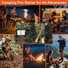 33-Piece Fire Starter Survival Tool with 2 Ferro Rods 6-in-1 Striker