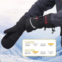 Savior Heat Heated Ski Gloves Heated Mittens For Men Women7.4V Rechargeable