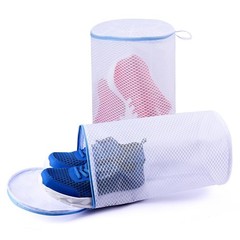2 Pack Shoes Wash Bags,Shoe Washing 2 Large Laundry Bags (Shoes), White