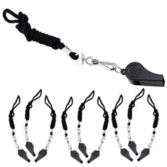 10Pcs Durable Black Plastic Safety Whistles for Kids Outdoor Sports and Travel