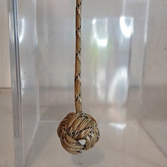 Brown/Black/White Camo 7″ Nylon Paracord Monkey Fist Knot Lanyard Lightweight