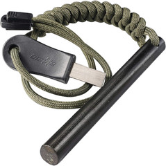 4 Inch Survival Ferrocerium Drilled Flint Fire Starter, Ferro Rod Kit with Parac