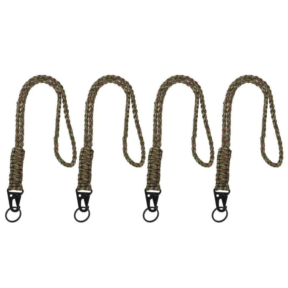 Paracord Lanyard, 4Pcs & Army Green Camouflage Fit for (Keys Whistle)