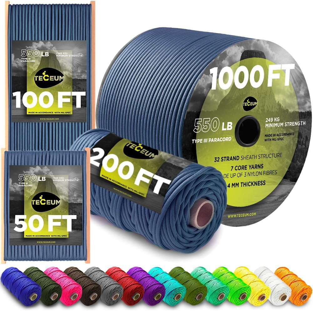 5/32″ Paracord Rope 1000 – 1000Ft / 200Ft / 100Ft / 50Ft – Tactical Parachute Co