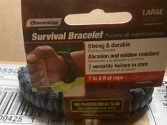 Box of 120 PARACORD Survival Bracelets 7’ Rope Black/Blue Large NEW
