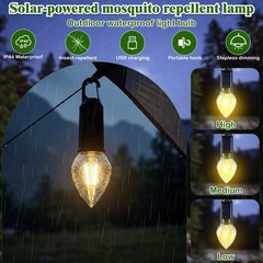 4 Pcs Solar Mosquito Repellent Camping Lantern with Yellow Light, Mosquito-re…