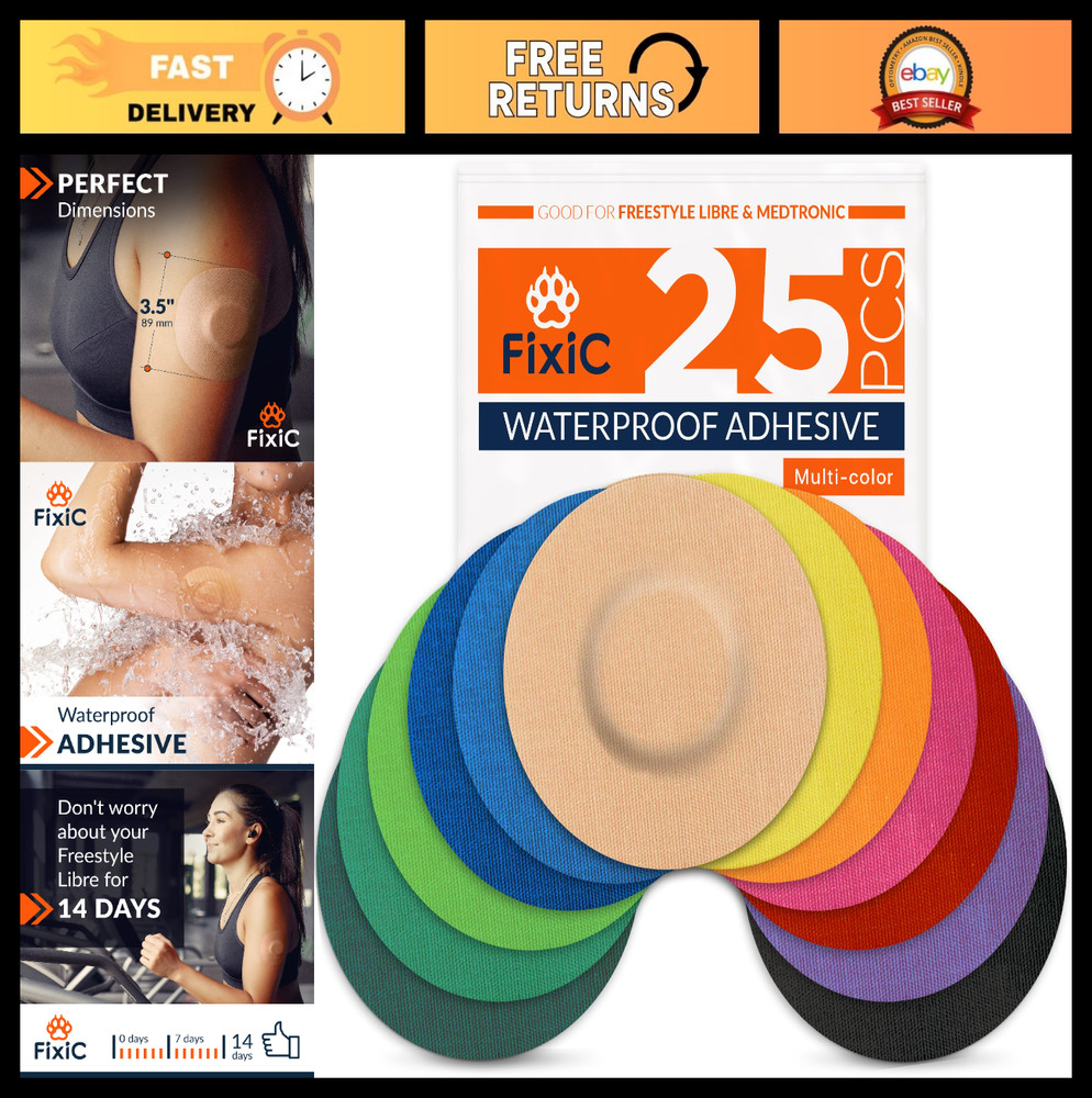 Waterproof Adhesive Patches 25 Pack for Libre 1, 2, 3 & Plus – Pre-Cut Covers