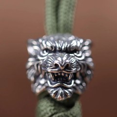Tiger King Head Sculpture Brass Knife Beads EDC DIY Paracord Pendants…
