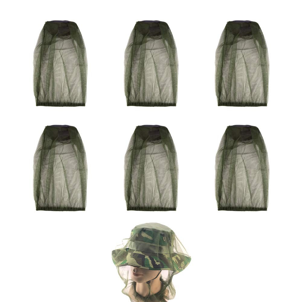 6Pcs Mosquito Head Net Face Mesh with Extra Fine Holes, Bug Net for Head