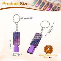 Bling Whistle, 2 Pcs&3color Rhinestone/ Purple&Black Whistle