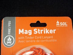 New SOL Mag Striker Survival Flint Fire Starter Camping Hiking Bottle Opener