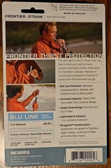 Emergency Water Filter Straw Survival Backpacking Camping car Aquamira Blue line