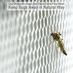 3Pcs Mosquito Head Net Mesh, Face Neck Fly Netting Hood from Bugs Gnats No-See-U