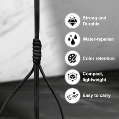 Paracord 550, 4mm, 7 Triple Strands, 100FT | Utility Rope, 100ft Black