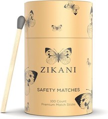 ZIKANI Regular Stick Grey Tip Matches 4 Inch Refill for Cloche Jar 200 pcs