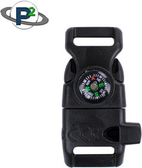 10 Piece Black 5/8 Inch Compass Flint Firestarter Scraper Whistle Utility Buckle