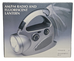 AM/FM Radio & Fluorescent Lantern New In Box w/Spotlight Siren Alarm Table Lamp