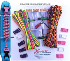 X-Cords Paracord Bracelet Survival Bracelet Kit W/ Jig make 10 parachute cord