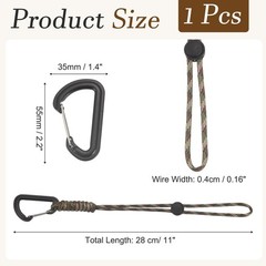 Paracord Keychain Carabiners, 11″ D Anti-Loss & Camouflage-Fitting for (Outdoor)