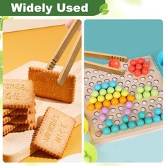 4pcs Kids Wooden Tweezers 18cm Educational Pliers for Fine Motor Skills Game…