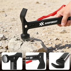 20 Pcs Tent Stakes with Camping Hammers,Avoforest 7.1 Inch Non-Rust black