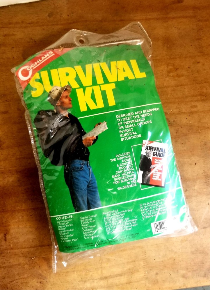 Coghlans Survival Kit With Fishing, Band-Aids, Cord, Fire Sticks, Lots Of Other