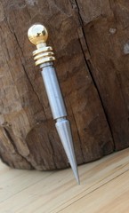 Vintage Spike Dagger Letter Opener Brass Handle Steel Blade Antique Finish Desk