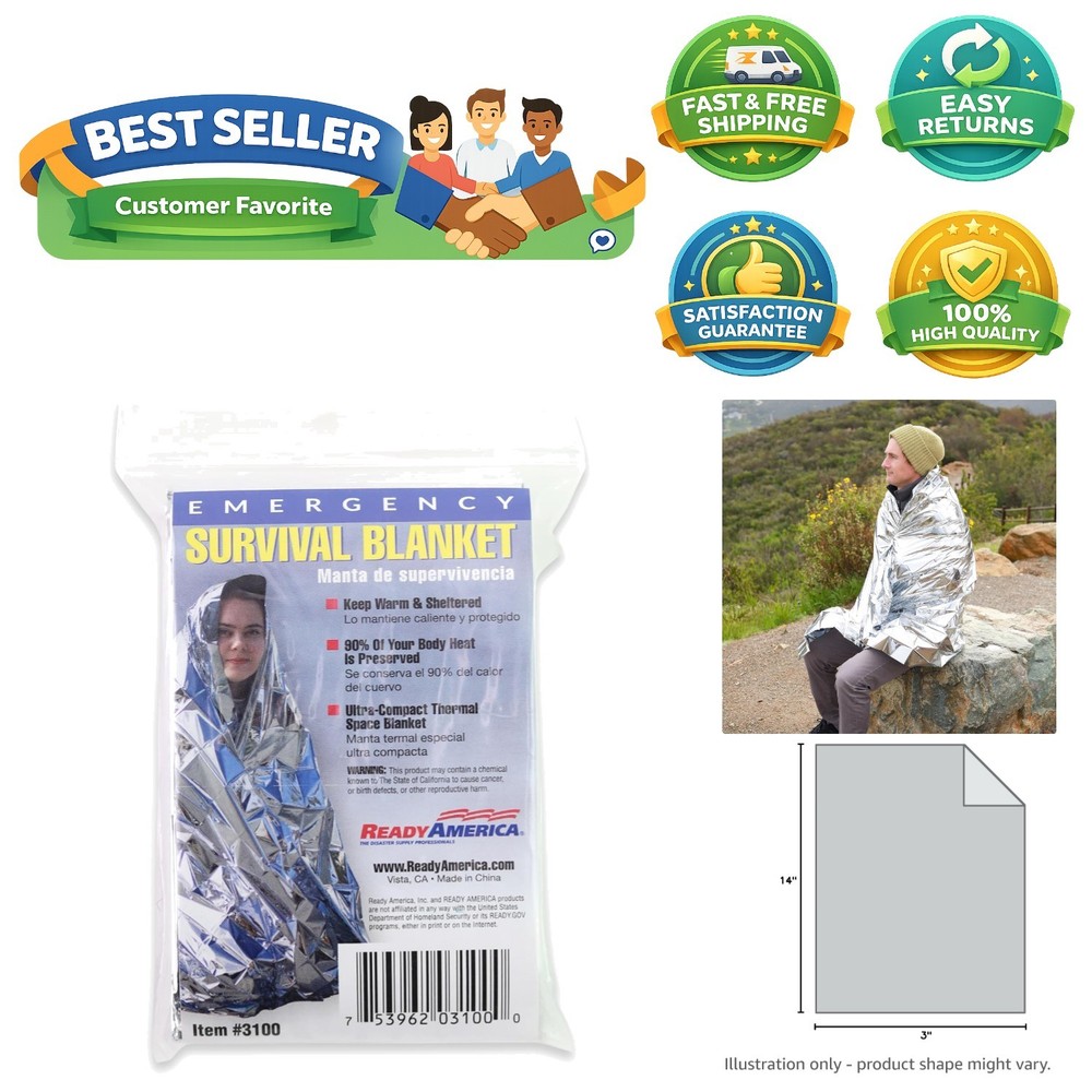 Ultra-Thin 3100 Survival Blanket – Portable Foil Emergency Blanket for Hikers