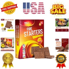 Fire Starter Squares, 160 Pieces – Fire Starters Kit for Campfires, Grill, Ou…