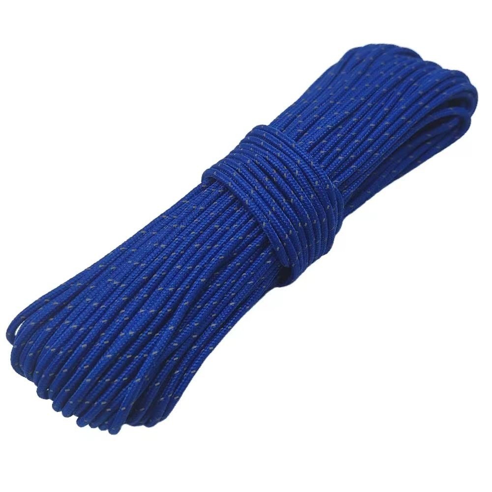 65Ft 2mm Reflective Guyline Camping Paracord Thin Cord Rope for Tarp Tent
