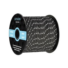 Reflective Paracord 240lb – Diameter 2mm Micro Utility 100 ft Reflective Black