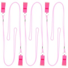 6 Pcs Plastic Whistle for Coaches Pink Loud 120db Whistles with Lanyard