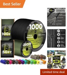 100 Ft Tactical Paracord Rope – Durable 550 lb Nylon Cord for Outdoor Survival