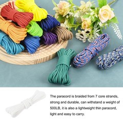 550 Paracord Rope 102ft, 4mm Thin Paracord Nylon Survival Cord White