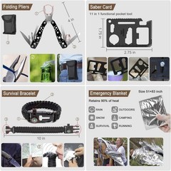 238Pcs Emergency Survival Kit and First Aid Kit Professional Survival Gear Tool