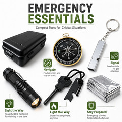 17-in-1 Emergency Survival Kit Camping Hiking Tools Hard Case Outdoor Gear