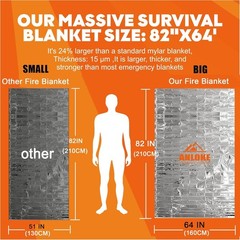 10 Pack Mylar Emergency Blankets Survival Compact Insulated Camping First Aid