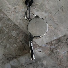 Chrome Coach Whistle with Cord Lanyard