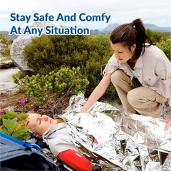 HB-10 Emergency Mylar Thermal Blankets – 10 Pack, 84″ x 52″, Silver – Reflect…