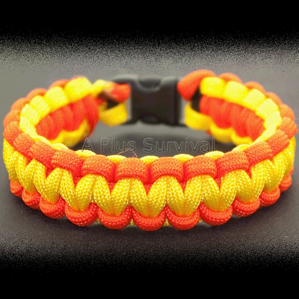 Neon Orange & Yellow – Paracord Rope Survival Bracelet – Made in the USA