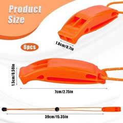 6Pcs Emergency Whistle Survival Whistles Loud Marine Safety Whistle with