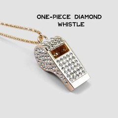 Metal Rhinestone Lanyard Whistle Bling Crystal Loud Sound with Chain Whistle