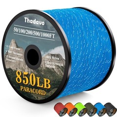 Reflective Paracord Rope 850Ib, 50/100/200/500/1000ft 4MM 11 100FT, Blue