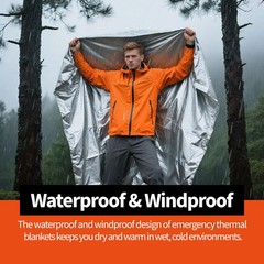 Emergency Thermal Blankets,4 Pack,Space Mylar Blanket Survival kit