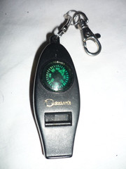 Coghlans Keychain 4 in 1 Whistle Magnifier Compass Thermometer Survival