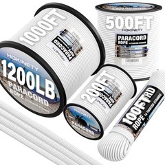 1200 Paracord Rope – 4.4mm 14 Strand Nylon Parachute Spool para 100 ft White
