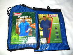 Two Coleman Ponchos Adult Blue 1-NIP 1- Worn once