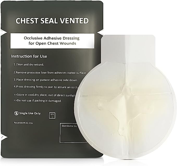 ASA TECHMED Vent Chest Seal – Wound Care for Emergency and Tactical – 15 pack