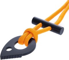 Survival Red Tinder Paracord Necklace with Firestarter Ferrocerium (Bulk 3 Sets)
