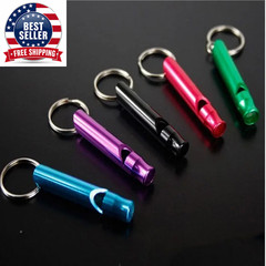 4 Pieces/Set of Aluminum Alloy Small Whistle Keychain Outdoor Survival Camping E